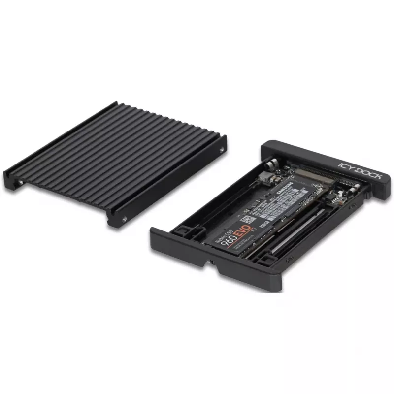 EZConvert MB705M2P-B, juodas keitiklis, M.2 PCIe NVMe SSD į 2,5 colio PCIe SSD keitiklis / adapteris