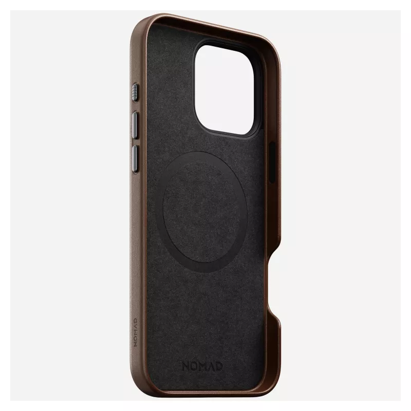 Odinė dėklas Nomad NM01389385, skirtas iPhone 16 Pro Max, 17,5 cm (6,9 colio), rudas, aliuminis/PC/mikropluoštas/oda