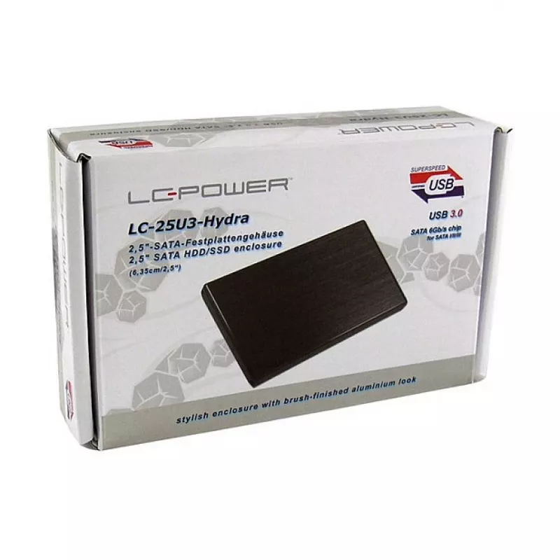 Išorinis HDD dėklas LC-Power LC-25U3-Hydra Black 2,5 colio