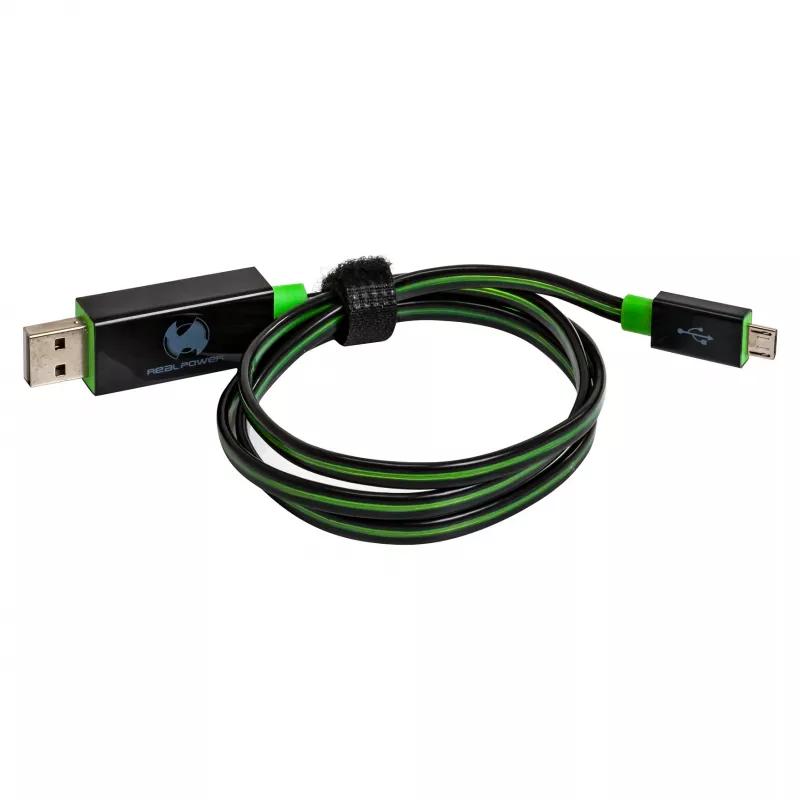 USB kabelis RealPower A / Micro-USB B 0,75 m
