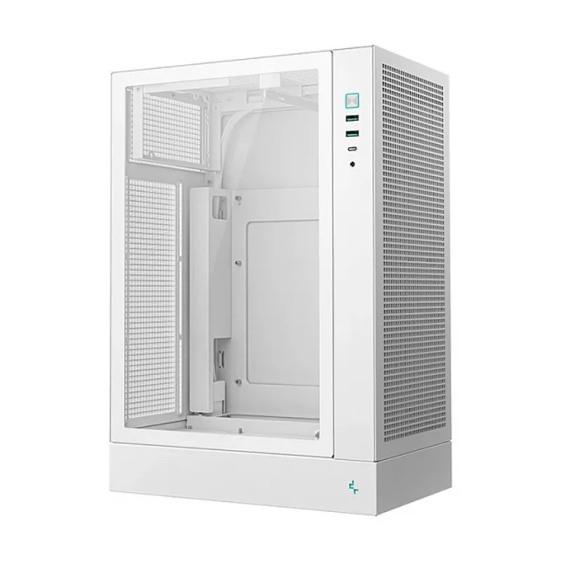 DeepCool CH170 PLUS WH Midi Tower kompiuterio dėžė, Micro ATX, be maitinimo bloko, 4 plėtimo lizdai, balta