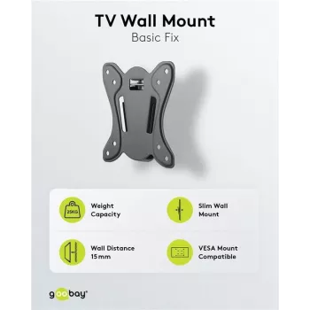 Goobay TV sieninis laikiklis Basic Fix (dydis S) (58523)