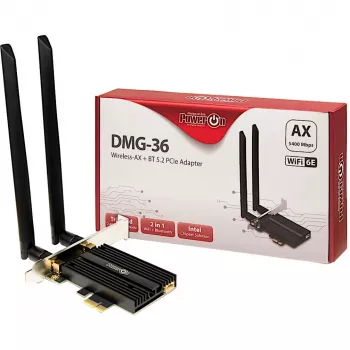 Vidinė WLAN Bluetooth PCIe kortelė Inter-Tech DMG-36 5400 Mbit/s Wi-Fi 6