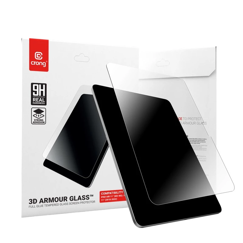 Grūdinto stiklo apsauginis stikliukas Crong iPad Air 11 (M3) — CRG3DAGIPDA11