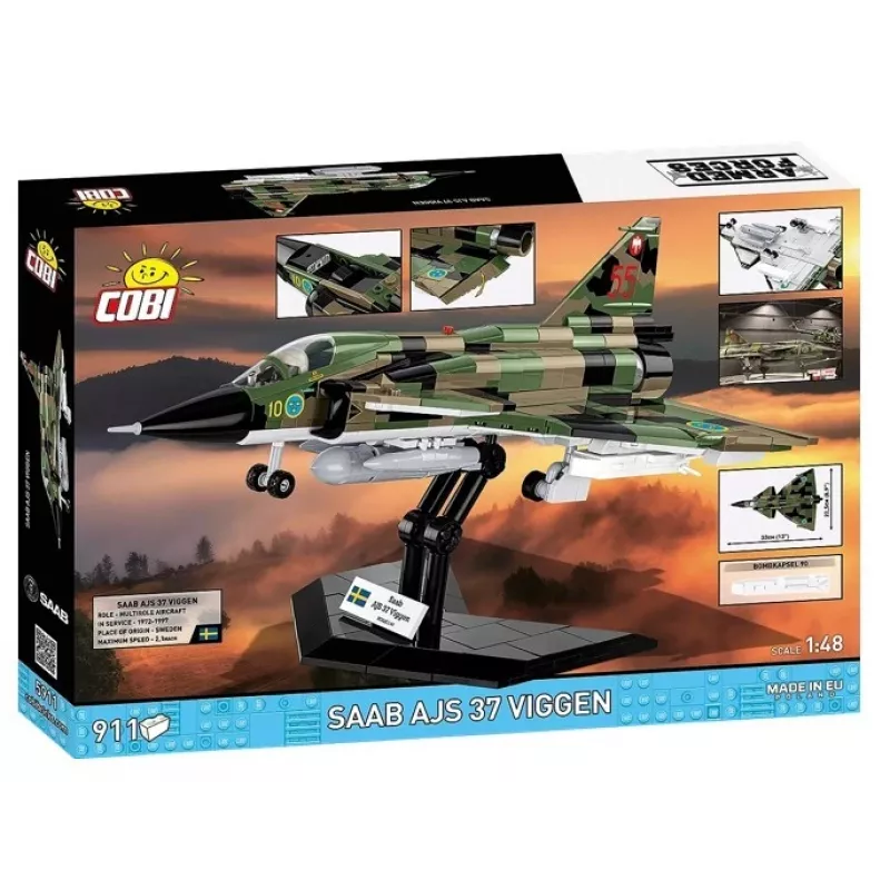 Konstruktorius Cobi Blocks Saab AJS 3 Viggen 911 dalių modelio rinkinys