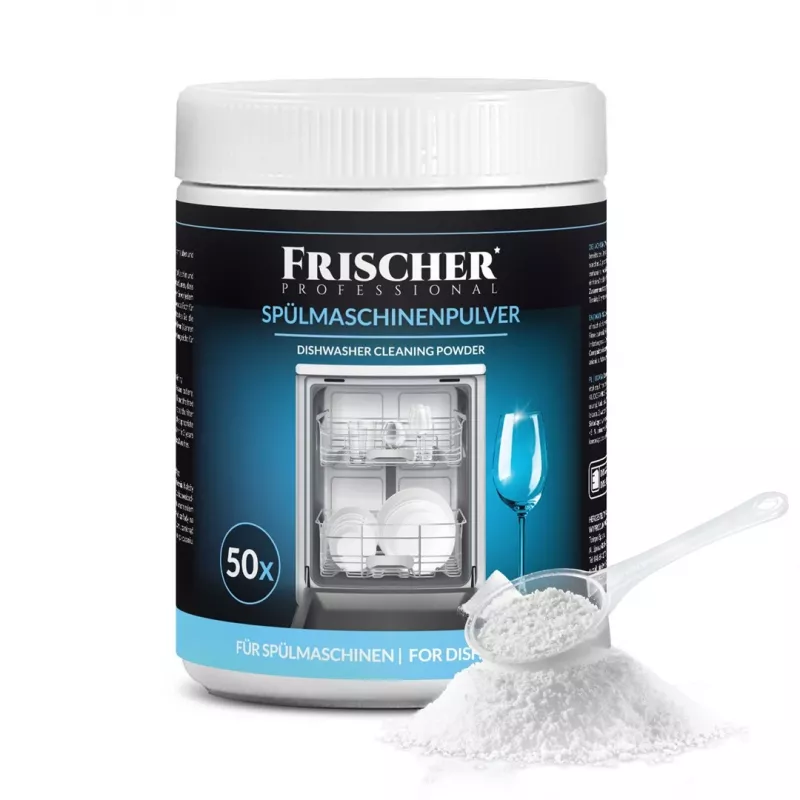 Indų plovimo milteliai FRISCHER FR00122_1000, 1 kg, automatinėms indaplovėms, plastikinis indelis
