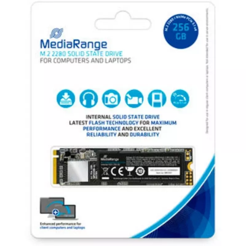 MediaRange MR1031 vidinis kietojo kūno diskas M.2 256 GB PCI Express 3.1 3D TLC NAND NVMe (MR1031)