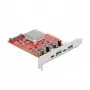 DeLOCK PCI Express x4 plėtotės kortelė iki USB 10 Gbps 2x Type-A 2x Type-C