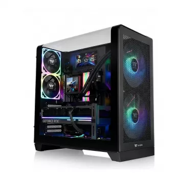 Korpusas THERMALTAKE View 390 TG Black, vidutinis bokštas, grūdinto stiklo plokštės, ATX/mATX/ITX