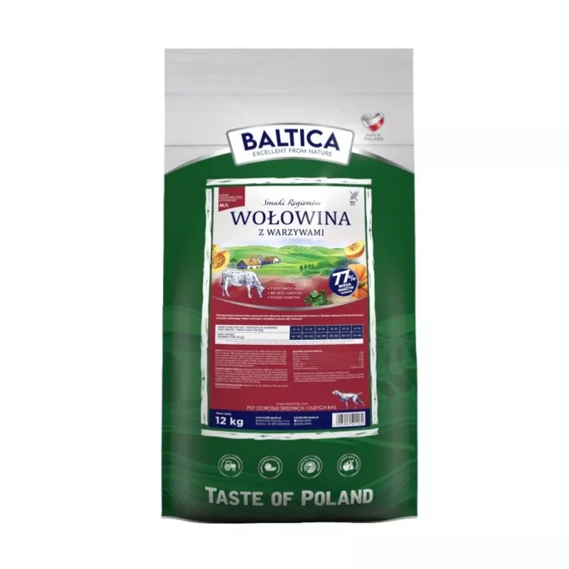 BALTICA regional flavours Vidutinėms ir didelėms veislėms Jautiena su daržovėmis - sausas šunų ėdalas - 12kg