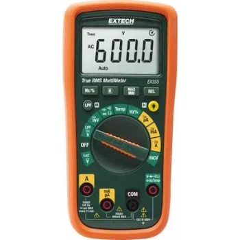 Extech EX355 rankinis multimetras skaitmeninis CAT III 600 V ekranas (skaičiavimai): 6000