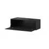 TV stovas Cama Meble VIGO SLANT '90' – 900×400×300 mm, juodas blizgus viršus, juodas rėmas
