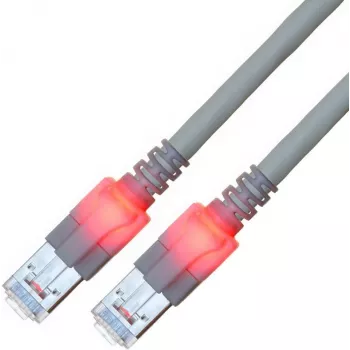 EasyLan saCon DualBoot LED-Patch laidas S/FTP Cat.6 0,5m pilkas