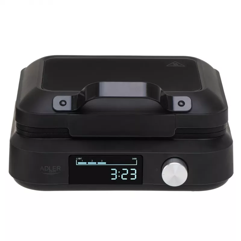 Vaflinė Adler AD 3087 – belgiška elektrinė vaflinė, 2200 W, 2 stačiakampės plokštės 9×17 cm, juoda