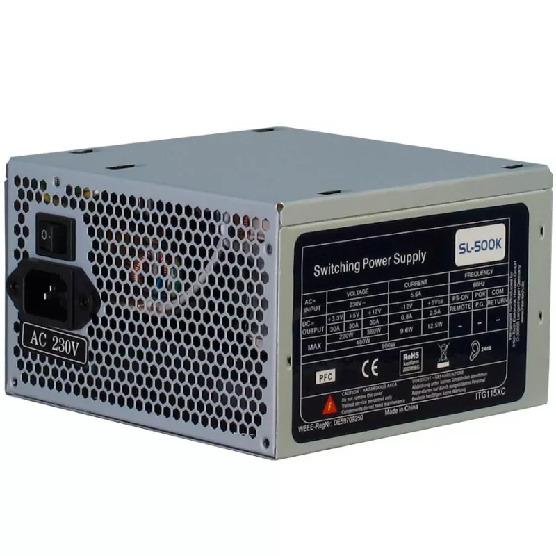Maitinimo blokas INTER-TECH SL-500K 500W su 120mm ventiliatoriumi