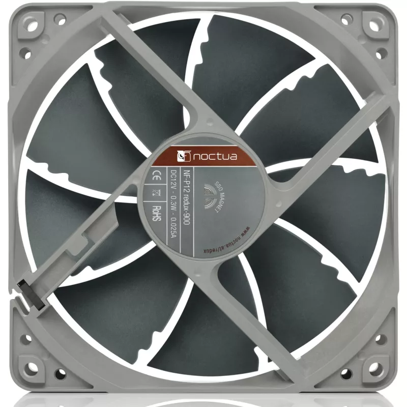 Noctua ventiliatorius NF-P12 REDUX-900 — 120×25 mm, 900 RPM, 12V, 92,3 m³/h, 19,8 dB