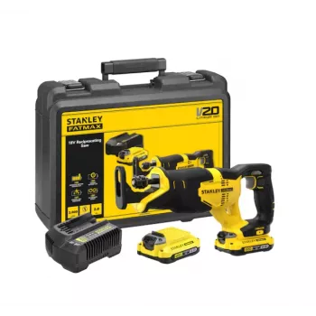 Pjūklas stūmoklinis STANLEY 20V Max su 2 x 2,0 Ah baterijomis ir dėklu
