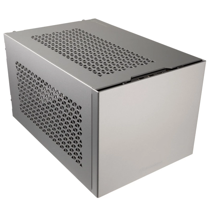 Mini-ITX korpusas SILVERSTONE SST-SG15S, sidabrinis aliuminis kompaktiškas korpusas
