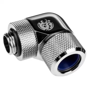 Žalvarinis vamzdelis aušinimo sistemai BitsPower BP-E90RMLA14 — 14 mm skersmuo, sidabrinis