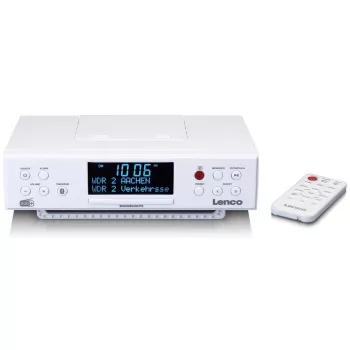 Lenco KCR-190WH virtuvės radijas po spintelėmis su PLL FM, DAB+ ir Bluetooth, baltos spalvos