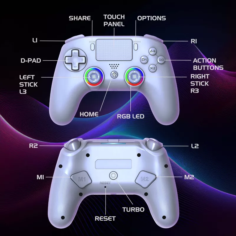 Subsonic PS5 Wireless LED valdiklis White D-pad Home Options Share