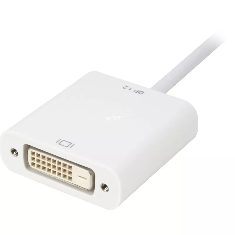 Adapterio laidas DisplayPort į DVI Sharkoon 0,15 m baltas — DisplayPort 1.2 į DVI
