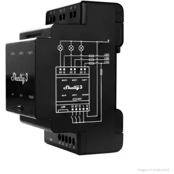 Shelly Pro 3 DIN bėgio WiFi/LAN/Bluetooth relės jungiklis