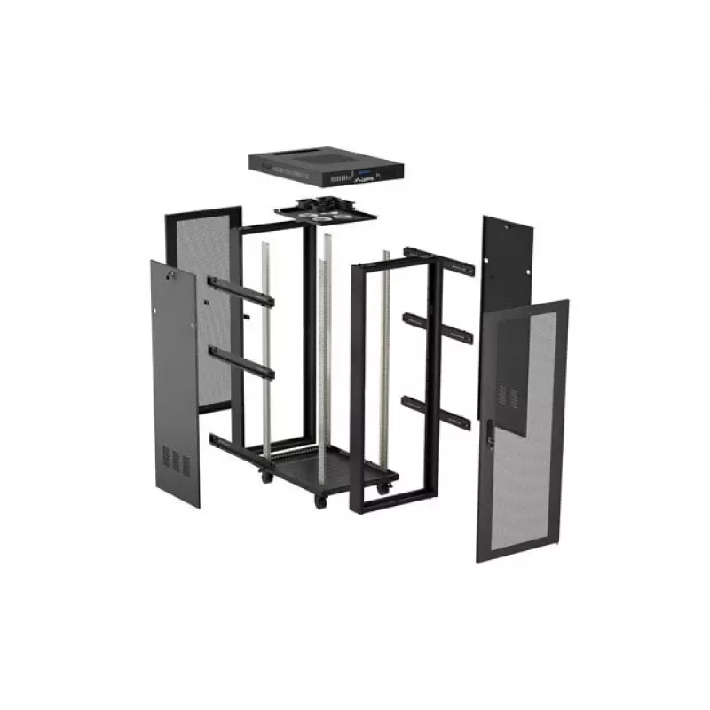Laisvai pastatomas stelažinis korpusas LANBERG FF01-6824-23BL 24U 600×800 mm IP20 Juodas