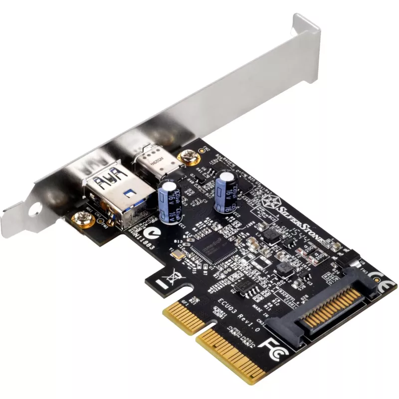 SilverStone ECU03 – USB adapter – PCIe 2.0 x2 Low Profile – USB-C 3.1 x 1 + USB-C x 1 (SST-ECU03)
