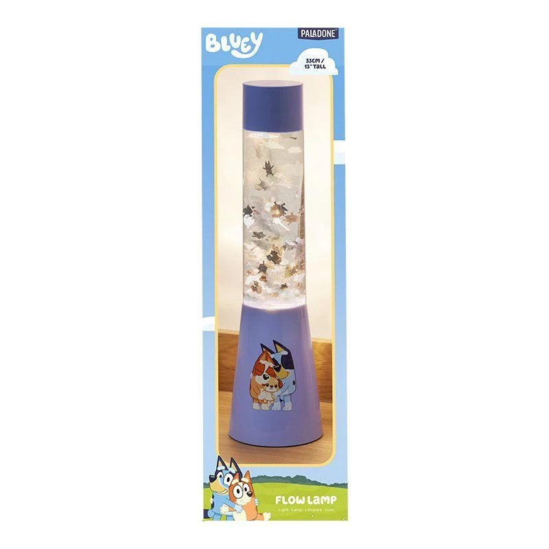Stalinė lempa Paladone Bluey GloBuddies Flow Lamp – LED naktinė šviesa su Bluey figūrėle