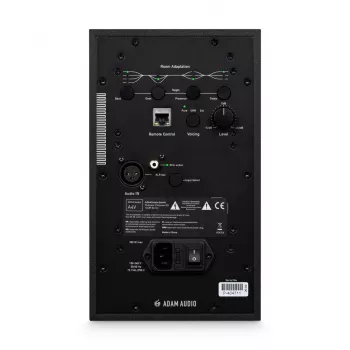 Studijiniai monitoriai ADAM AUDIO A4V juodi, 2 krypčių, 90W RMS, 4 col. žemų dažnių garsiakalbis, LED ekranas, montuojami stelaže