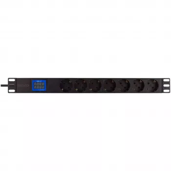 PowerWalker 10133010 PDU 1U juodas – galios skirstytuvas su C20 jungtimi ir 2 m laidu