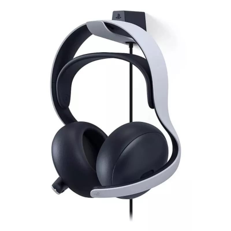 Ausinės Sony PULSE Elite, laidinės ir belaidės, žaidimų, Bluetooth, juodos ir baltos, su įkrovimo stovu