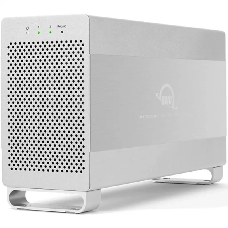 OWC Mercury Elite Pro Dual White – išorinis HDD dėklas 2× 3.5 colio SATA diskams, RAID 0/1/SPAN, USB Type‑B