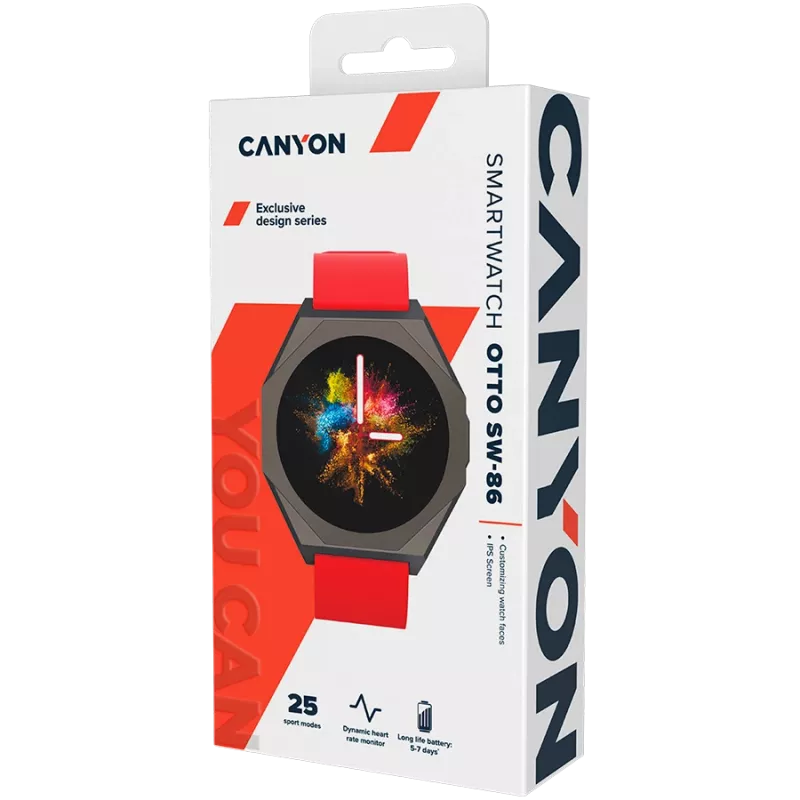 CANYON išmanusis laikrodis Otto SW-86 Raudonas