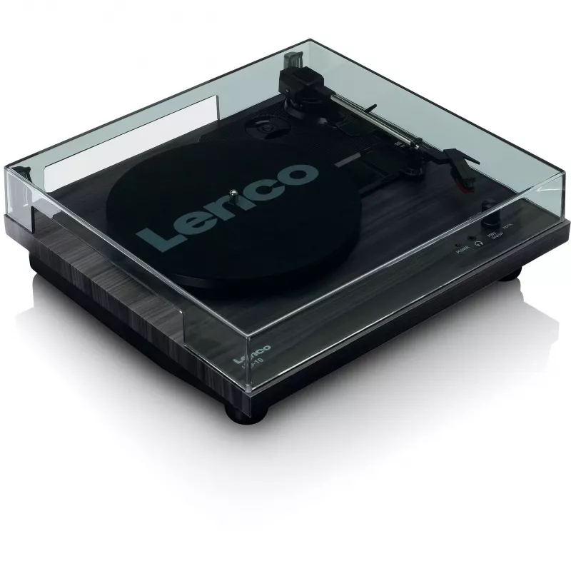 Puskilpa automatinis vinilo grotuvas Lenco LS-10 Juodas su įmontuotais garsiakalbiais, 33/45 aps/min, RCA išėjimas, ausinių lizdas