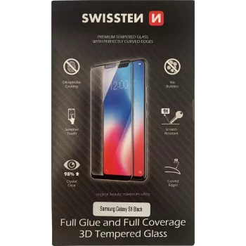 Apsauginis stiklas SWISSTEN 3D pilno klijavimo Samsung Galaxy S8 – juodas