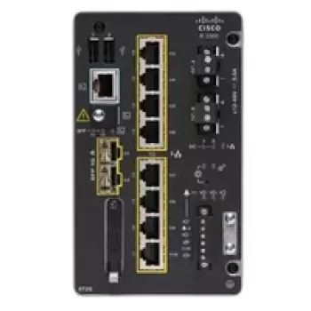 Cisco Catalyst IE3300 valdomas pramoninis tinklo jungiklis su 8 GE vario prievadais ir 2 GE SFP lizdais
