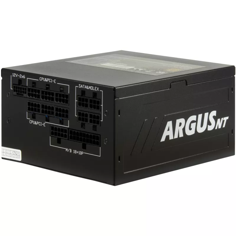 Inter-Tech ArgusNT HA-1200BA4 1200 W maitinimo blokas, 80 PLUS Gold, ATX 3.1, juodos spalvos