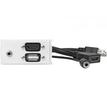Vivolink WI221281 sieninis lizdas HDMI + USB A + 3,5 mm baltas