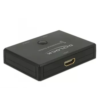 DeLock HDMI 2–1 jungiklis dvikryptis 4K 60 Hz – vaizdo/garso perjungiklis – 2 x HDMI – stalinis