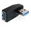 USB 3.0 adapteris – lizdo pasukimas 90° DeLOCK 65341 juodas