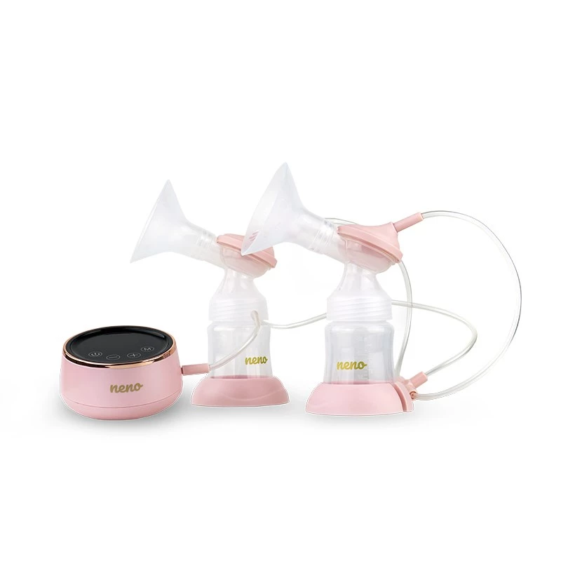 Elektrinis pientraukis Neno Bella Twin su 150 ml buteliukais, 6 stimuliavimo / 9 siurbimo lygiai, USB Li‑Ion baterija, rožinė/skaidri