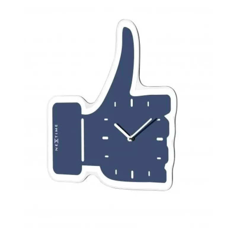 NeXtime klok 5185bl Mini Thumbs Up, 20,5x21 cm, sieninis, mėlynas/sidabrinis