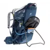 Kūdikio nešimo kuprinė DEUTER Kid Comfort Active – mėlyna, poliamidas, iki 22 kg, saulės stogelis, kojų atrama, VariQuick, Lite Air