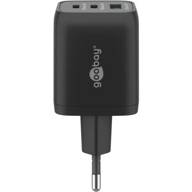 Goobay 64753 Įkroviklis mobiliesiems įrenginiams, ausinėms, išmaniesiems telefonams, planšetėms – juodas, greitasis krovimas, AC, vidaus naudojimui (64753)
