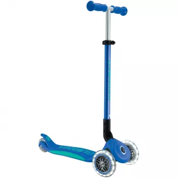 Paspirtukas Primo Foldable Plus Lights, tamsiai mėlynas/turkio spalvos