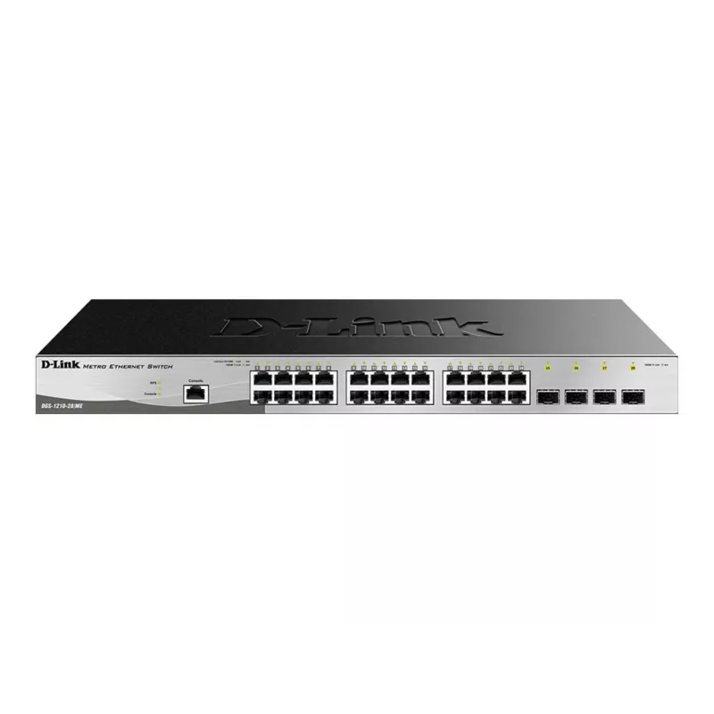 D-Link DGS-1210-28/ME/E valdomas tinklo jungiklis L2+ Gigabit Ethernet (10/100/1000) 1U juodas, pilkas