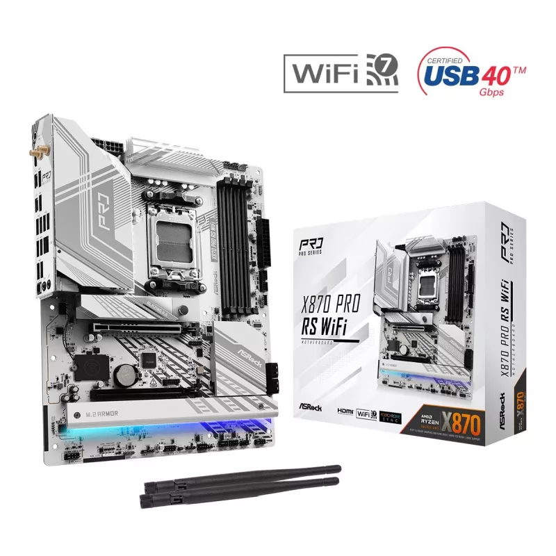 ASRock X870 Pro RS WiFi AM5 ATX pagrindinė plokštė