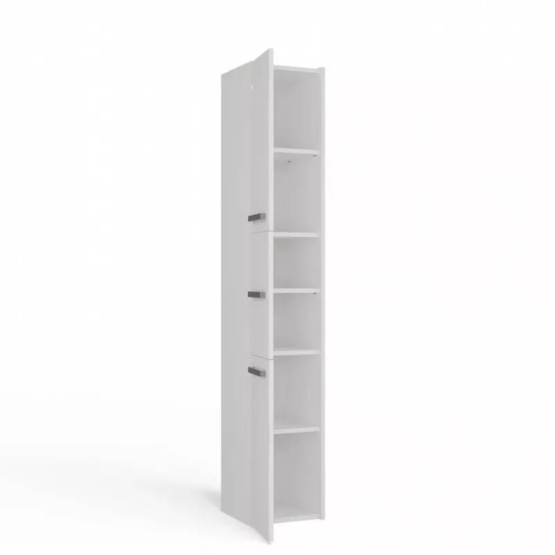 Laisvai pastatoma vonios spintelė S33 BIEL balta, 6 lentynų, 300×300×1700 mm